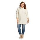 Ava & Viv Women's Cowl Neck Tunic Sweater - Ivory/gold - Size: 4x