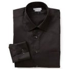 Van Heusen Men's Lux Fitted Dress Shirt - Black - Size: 17 X 32/33