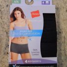 4 Pack Hanes® Premium Women's Cool & Comfortable Microfiber Boyshort 5/S Black
