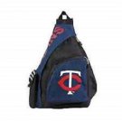 Mlb Minnesota Twins Leadoff Sling Backpack, 20-inch, Black/navy
