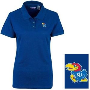 Ncaa Kansas Jayhawks Women's Solid Pique Short Sleeve Polo Shirt, Ultramarine, X