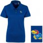 Ncaa Kansas Jayhawks Women's Solid Pique Short Sleeve Polo Shirt, Ultramarine, X
