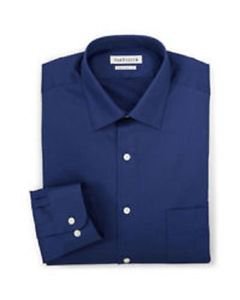 Van Heusen Men's Solid Color Lux Dress Shirt - Blue - Size: 18 X 34/35
