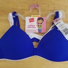 Hanes Girls Molded Wirefree Bra 2-Pack_WHT/Blue_36