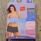 4 Pack Hanes® Premium Women's Cool & Comfortable Microfiber Boyshort 5/S Multi