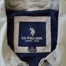 U.S. Polo Assn. Mens Tan & Navy Trim Lightweight Lined Zip Front Jacket