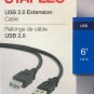 NEW STAPLES 6' USB 2.0 EXTENSION CABLE, BLACK