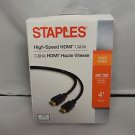 Staples 4' High Speed HDMI Cable - Black (AA)