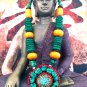Ethnic Tibetan Turquoise Bone Beads Statement Necklace