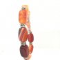 Carnelian Bracelet With Antique Silver Plated Spacers.