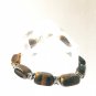 Tiger Eye Bracelet With Antique Silver Plated Spacers.