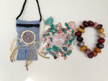 Self Love Relationsip Aid Crystal Pouch + Mookaite Bracelet