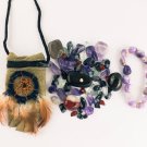 Protection Crystal Healing Pouch Small + Amethyst Bracelet