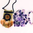 Amethyst Lover Crystal Healing Pouch + Amethyst Bracelet