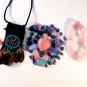 Stress relief & Anxiety Crystal Healing Pouch + Rose Quartz Bracelet