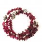 GENUINE Red Garnet Multi Layer Coil Wrap Bracelet.