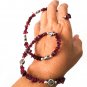GENUINE Red Garnet Multi Layer Coil Wrap Bracelet.