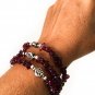GENUINE Red Garnet Multi Layer Coil Wrap Bracelet.