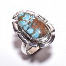 Genuine Bisbee Turquoise Ring Size 7 Sterling Silver