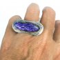 Charoite Statement Ring Size 7 Sterling Silver