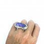 Charoite Statement Ring Size 7 Sterling Silver