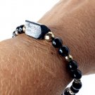 Black Tourmaline Bracelet 925 Sterling Silver Design #1