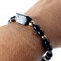 Black Tourmaline Bracelet 925 Sterling Silver Design #1