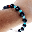Black Tourmaline Bracelet 925 Sterling Silver Design #3