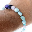 Larimar Charoite Kunzite Bracelet 925 Sterling Silver