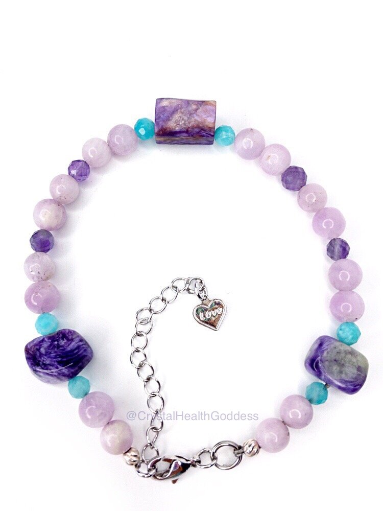 Love Thyself Crystal Healing Bracelet 925 Sterling Silver