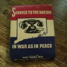 Service to a Nation in War as in Peace, Matchbook Cover