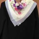 Suxiu pure hand embroidery double crepe 100% silk large square / silk shawl / scarf / scarf