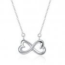 8 word necklace 18 inch fashion bow pendant silver jewelry Rolo necklace N148