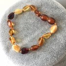 Natural Baltic multicolor amber beads handmade bracelet anklet for babies/gift /style in amber