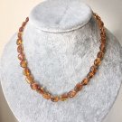 Natural Baltic Honey Cognac Small amber beads handmade necklace for adults// gift // style in amber