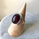 Natural Baltic Amber Silver Band Dark Ring for adults/gifts/daily style in amber