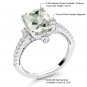 Gem Stone King 925 Sterling Silver Green Prasiolite and White Created Sapphire Women's Ring