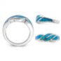 Lab Created Blue Opal Inlay Wave Ring in Sterling Silver