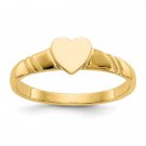 14K Yellow Gold Childrens Heart Ring - Size 3