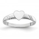 14K White Gold Polished Heart Childrens Ring - Size 4