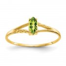 14K Peridot Birthstone Ring, Size 7