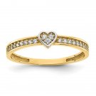 14K Yellow & Rhodium with White Polished with Heart & CZ Ring - Size 7