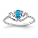 Finest Gold 14K White Gold Polished 0.03 CTW Diamond & 5 x 3 Oval Gemstone Mounting Ring, Size 6
