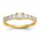 10K Yellow Gold CZ Ring, Size 7