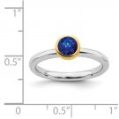 Ladies Lab Created Blue Sapphire Solitaire Ring 1/2 Carat (ctw) in Sterling Silver