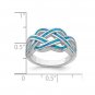 Lab-Created Blue Opal Inlay Knot Ring in Sterling Silver