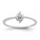 Finest Gold 14K White Gold Polished AA Diamond Ring, Size 6
