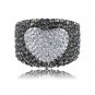 Stunning Platinum Plated Austrian Crystals Heart Engagement Ring