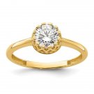 Finest Gold 10K Tiara Collection Polished CZ Ring, Size 7