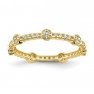 Finest Gold 10K Yellow Gold CZ Ring, Size 7